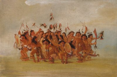 Scalp Dance, Teton-joen suu, 1835-1837. tekijältä George Catlin