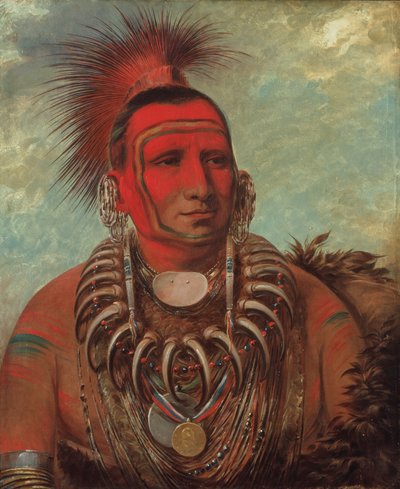 Shon-ta-yi-ga, Pikku susi, kuuluisa soturi, 1844-1845. tekijältä George Catlin