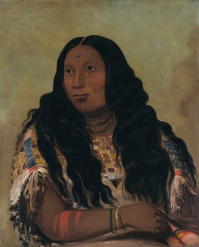 Tchón-su-móns-ka, Sand Bar, kauppias François Chardonin vaimo, 1832. tekijältä George Catlin