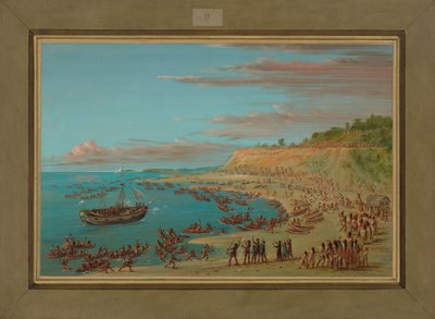 Griffin saapuu satamaan Mackinawissa, 27. elokuuta 1679, 1847-48 tekijältä George Catlin