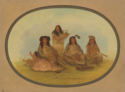 Sioux-päällikkö useiden intiaanien kanssa, 18611869. tekijältä George Catlin