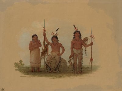 Kaksi Arapaho-soturia ja nainen, 18611869. tekijältä George Catlin
