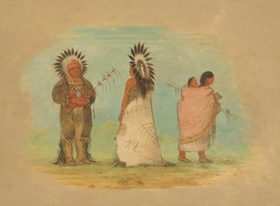 Kaksi Ottoe-päällikköä ja nainen, 18611869. tekijältä George Catlin