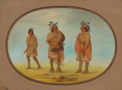 Kaksi Weeah Warrioria ja nainen, 18611869. tekijältä George Catlin