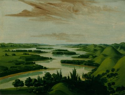 Näkymä Floydin haudalta, 1300 mailia St. Louisin yläpuolella tekijältä George Catlin