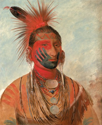 Wash-ka-mon-ya, nopea tanssija, soturi, 1844-1845. tekijältä George Catlin