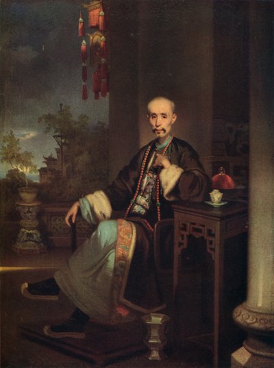 How Qua, kantonin Hong-kauppiaiden johtaja, 1830 tekijältä George Chinnery