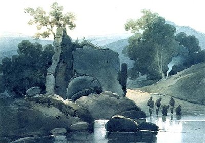 Raunioitu hauta hindupesulla tekijältä George Chinnery