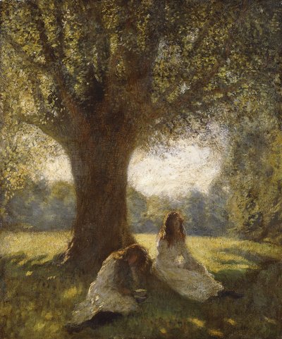 A Shady Spot, n. 1920 (öljy kankaalle) tekijältä George Clausen