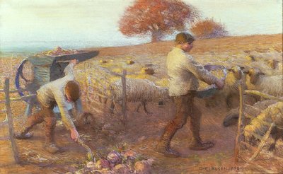 Huonekalut ja erilaiset esineet 1100- ja 1300-luvuilta tekijältä George Clausen