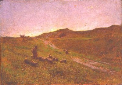 Ilta nummilla (öljy kankaalle) tekijältä George Clausen