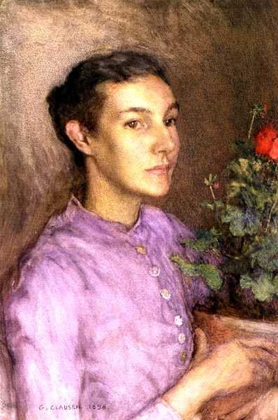 Tyttö ja kukkaruukku tekijältä George Clausen