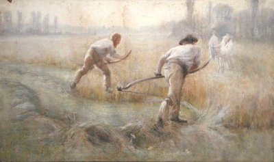 Viikate (akvarelli paperille) tekijältä George Clausen