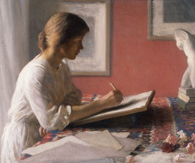 Opiskelija, n.1908 (öljy kankaalle) tekijältä George Clausen