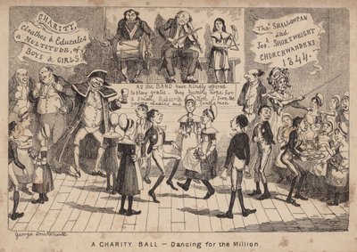 Hyväntekeväisyystanssiaiset - tanssia miljoonalle; sarjakuva tekijältä George Cruikshank