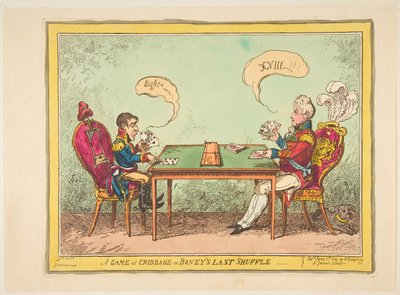 A Game of Cribbage tai Boneys Last Shuffle, 6. kesäkuuta 1814. tekijältä George Cruikshank