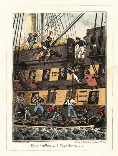 Miliisin lohikäärme rangaistiin Santiagossa, Kap Verdellä, 1828 (litografia) tekijältä George Cruikshank