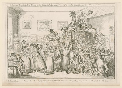 Kohtaus Lontoon Piccadilly-museossa tekijältä George Cruikshank