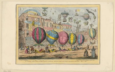 Kohtaus farssista "Korkealentoisia hankkeita", jota esitettiin suurella menestyksellä John Bullin hyödyksi ja huviksi tekijältä George Cruikshank