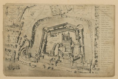 Näkymä Lontoon Towerista vuonna 1553 tekijältä George Cruikshank