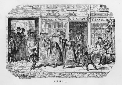 huhtikuu (kaiverrus) tekijältä George Cruikshank