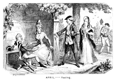 Huhtikuu - Huijaus, c1839. tekijältä George Cruikshank