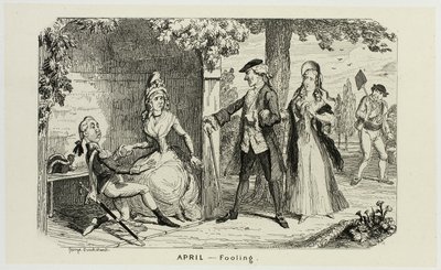 Huhtikuu - Hölmöily George Cruikshankin teräsveistoksista The Comic Almanacksiin: 1835-1853 tekijältä George Cruikshank