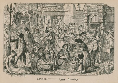 Huhtikuu - alhainen sunnuntai tekijältä George Cruikshank