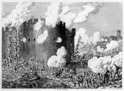 Lord Guilford Dudleyn hyökkäys messinkivuorelle, 1554 1840 tekijältä George Cruikshank