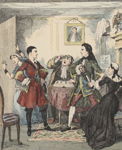 Audacity of Jack Sheppard, kuvitus artikkelista Jack Sheppard: A Romance, William Harrison Ainsworth, julkaistu 1839 (käsinvärinen etsaus) tekijältä George Cruikshank
