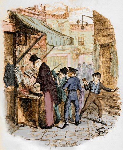 Charles Dickensin Oliver Twistin seikkailut tekijältä George Cruikshank