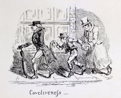Ahneus frenologisista kuvituksista, 1826 tekijältä George Cruikshank