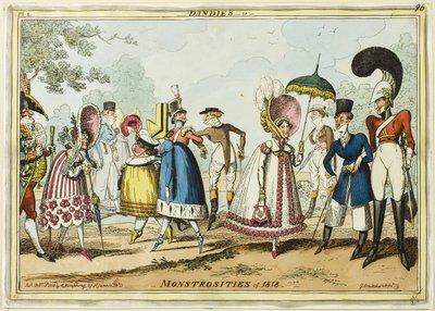 Dandies tai Monstrosities vuodelta 1818 tekijältä George Cruikshank