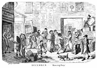 Joulukuu - Tapaninpäivä, 1800-luku. tekijältä George Cruikshank