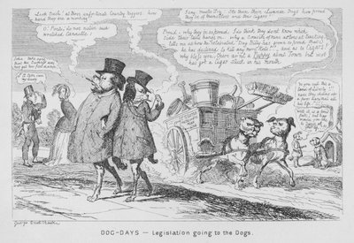 Koiranpäivät, Koiria koskeva lainsäädäntö (kaiverrus) tekijältä George Cruikshank