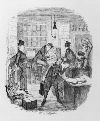 Early Coaches, n. 1836 (kaiverrus) tekijältä George Cruikshank