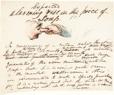 "Odotettu - saippuan hinnan hälyttävä nousu!" tekijältä George Cruikshank