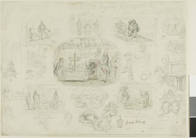 Muoti ja pelot 1829 (recto); Enkelit Ever Bright and Fair (käänteinen) tekijältä George Cruikshank