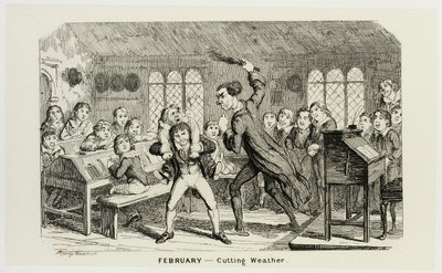 Helmikuu - Leikkaussää George Cruikshankin teräsveistoksista The Comic Almanacks -lehteen: 1835-1853 tekijältä George Cruikshank