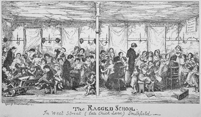 Field Lane Ragged School, Smithfield, Lontoo, 1850 tekijältä George Cruikshank