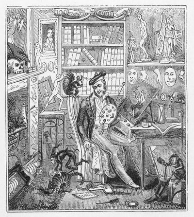 Etukappaleen kuvitus Cruikshank at Homelle (kaiverrus) tekijältä George Cruikshank