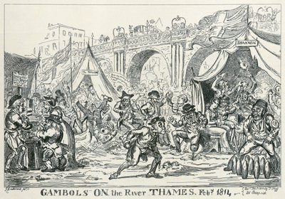"Gambols on the Thames, helmikuu 1814", 1814 tekijältä George Cruikshank