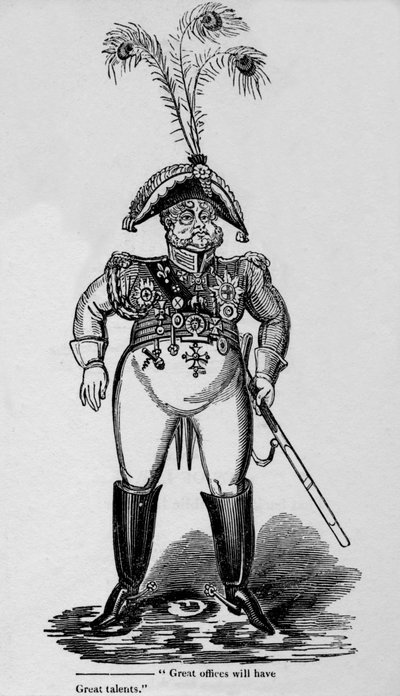 "Suurissa toimistoissa on suuria kykyjä", 1819. tekijältä George Cruikshank
