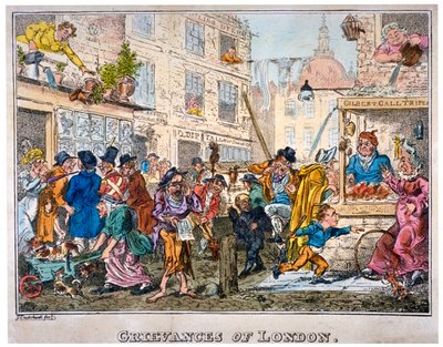 "Grievances of London", 1812. tekijältä George Cruikshank