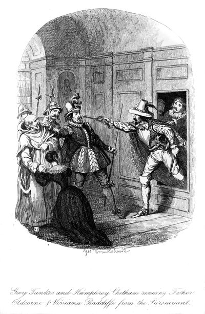 Guy Fawkes ja Humphrey Chetham, 1605, 1841. tekijältä George Cruikshank