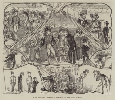 HMS Pinafore, jota esittää Children at the Opera Comique tekijältä George Cruikshank