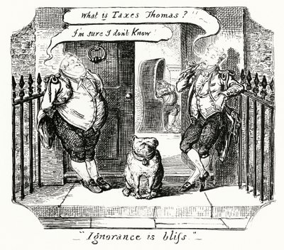 Tietämättömyys on autuutta (kaiverrus) tekijältä George Cruikshank