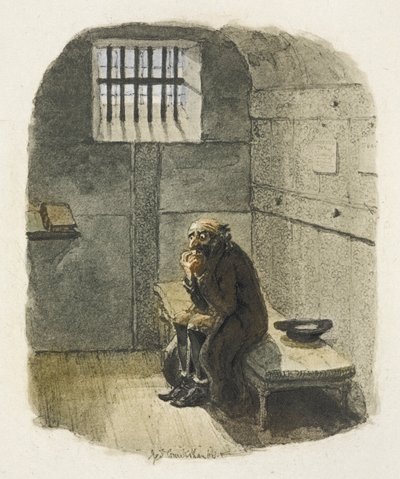 Kuvitus elokuvaan "Oliver Twist" tekijältä George Cruikshank