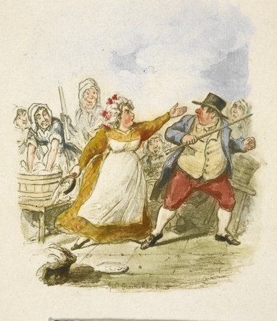 Kuvitus elokuvaan "Oliver Twist" tekijältä George Cruikshank