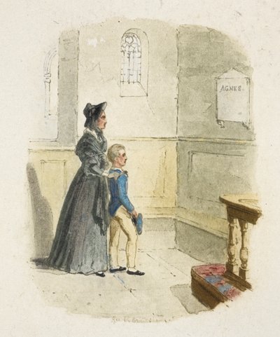 Kuvitus elokuvaan "Oliver Twist" tekijältä George Cruikshank
